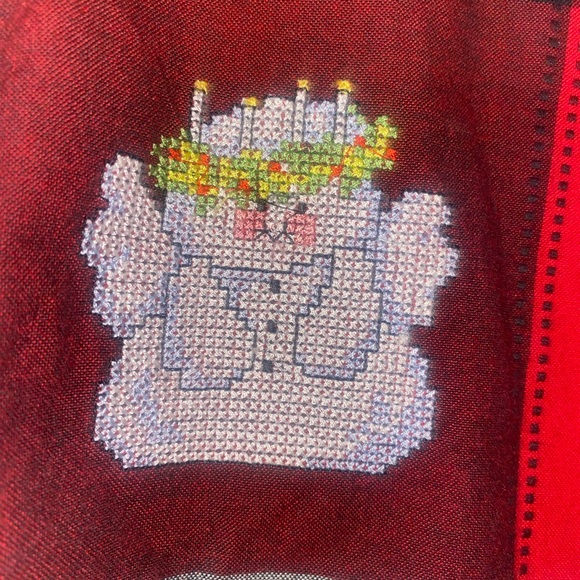 Dress barn size 3X Christmas plaid holiday button down plus size cross stitched - Picture 9 of 13